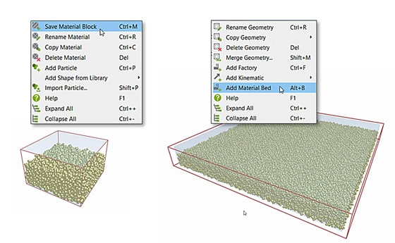 10 Simcenter EDEM Capabilities Engineers Should Know 1 Simcenter EDEM bed generation tool creating reusable material blocks for bulk material simulation
